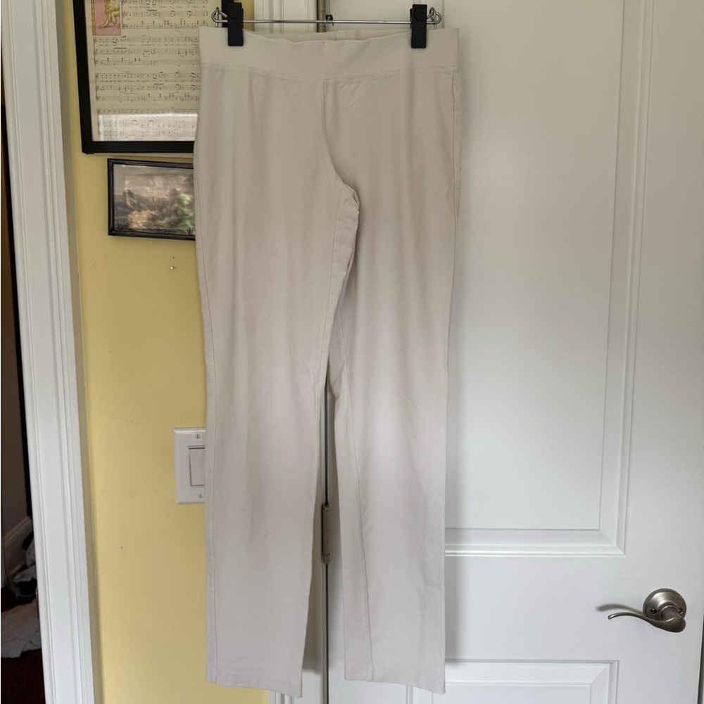 Eileen Fisher Cream Straight-Leg Pants